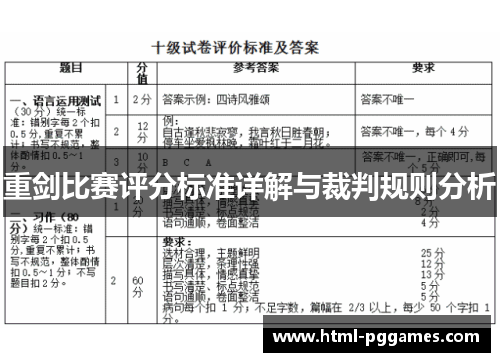 重剑比赛评分标准详解与裁判规则分析 重剑比赛评分标准详解与裁判规则分析